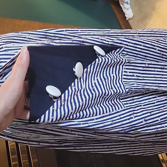 Unique Vintage Asymmetrical Navy Blue White Hamilton Dress Size XS - Picture 5 of 7